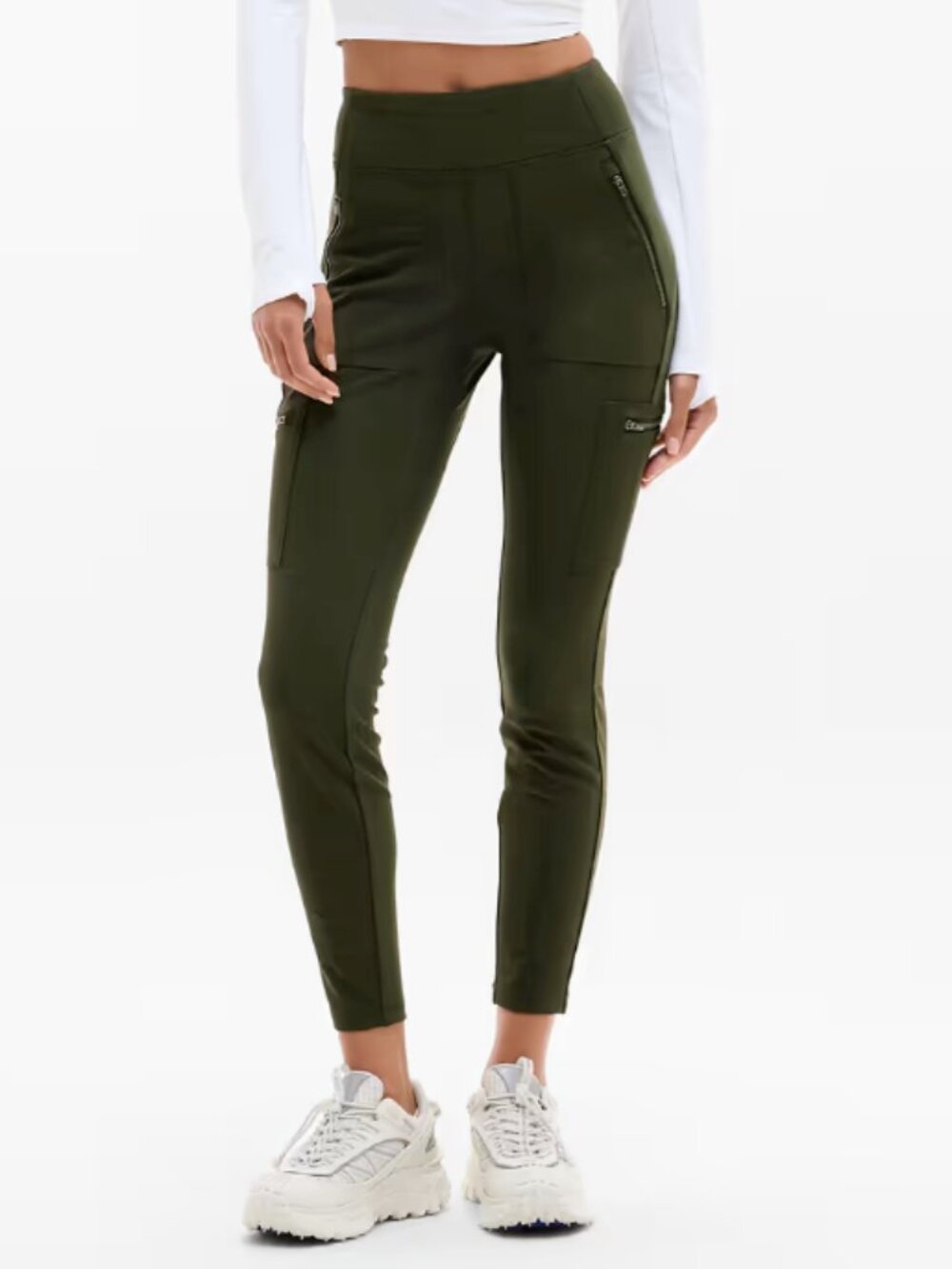 Headlands Hybrid High Rise Cargo Legging -Olive Green